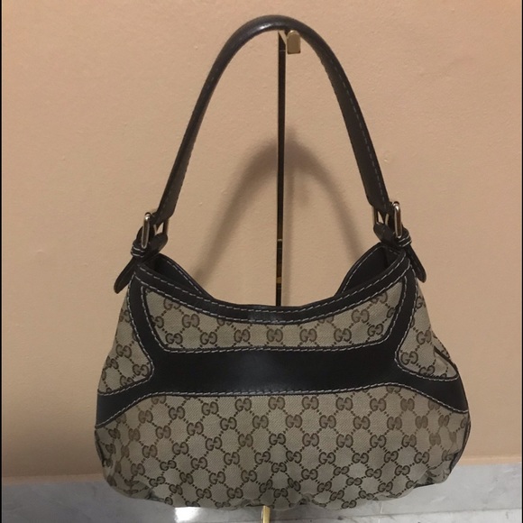♥️💖♥️Authentic GUCCI hobo bag . Brown Leather and Canvas . - Picture 14 of 17